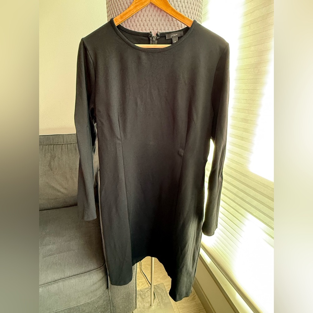 J. Crew Classic Ponte Fit Black Long Sleeve Dress